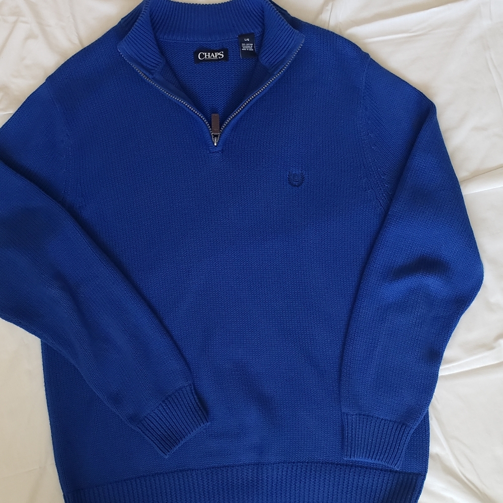 CHAPS mens XL royal blue sweater